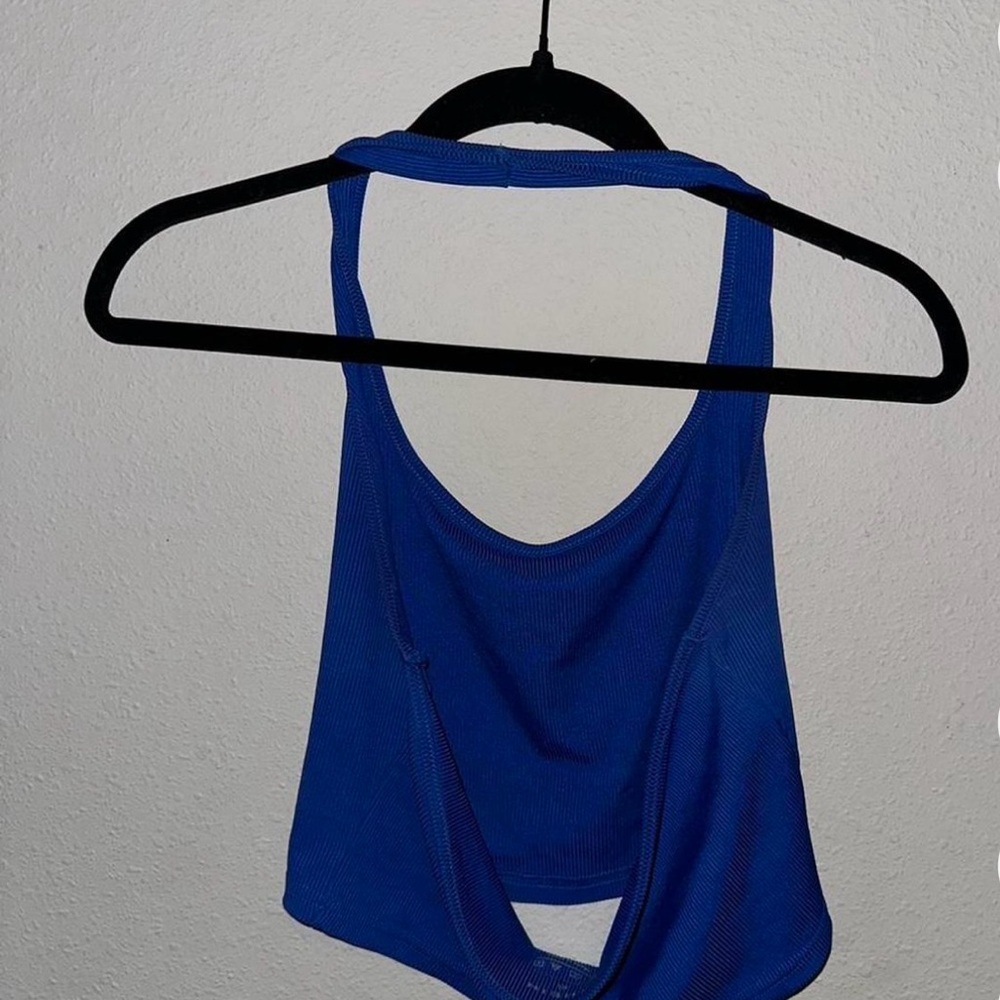 SHEIN Royal Blue Racerback Cropped Tank Top